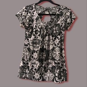 Saint Tropez West black and white open back tie shirt